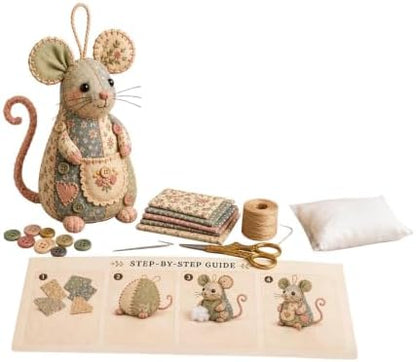 Sewing Project Kits with Fabric - Handmade Mouse Ornament by Unknown