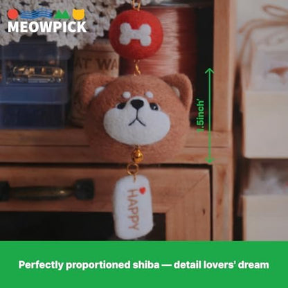 MeowPick Needle Felting Kit for Beginners, Shiba Inu DIY Wool Felting Tools Set, Complete Felting Supplies with Pre-Made Balls, Handmade Craft Gift for Keychain Car Ornament (Red Shiba) - Image 5