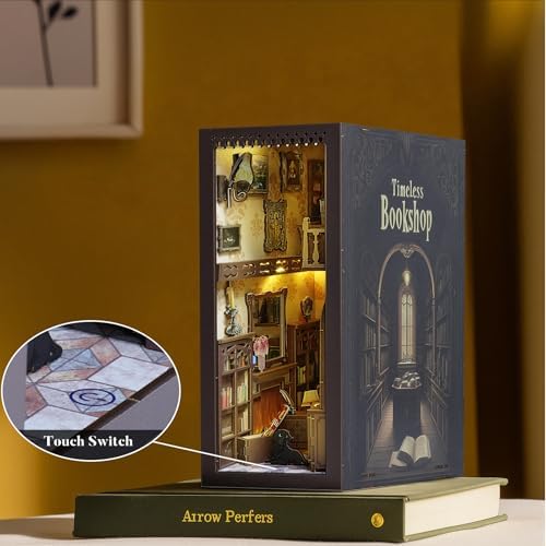 Timeless Bookshop Book Nook Kit with Silicon Liquid Glue - DIY Miniature House Kit for Adults, Teens and Beginners, Dollhouse Booknook Library Tiny House Bookshelf Decor 3D Wooden Puzzle - Image 5