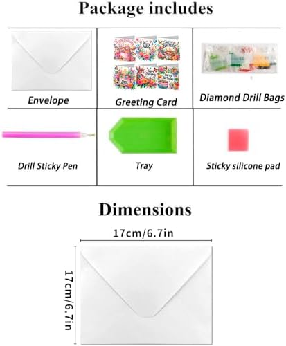 ACSAUMMY Diamond Art Happy Birthday Cards, 6 Pack 5D Diamond Greeting Cards Kits for Adults DIY Diamond Art Birthday Cards with Envelopes Birthday Gifts for Families, Friends, Partners - Image 4