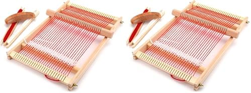 Yesland Multi-Craft Weaving Loom - Wooden Loom Large Frame Handcraft for Kids and Beginners -15.6 x 9.7 x 1.2 Inches (Pack of 2) by Yesland