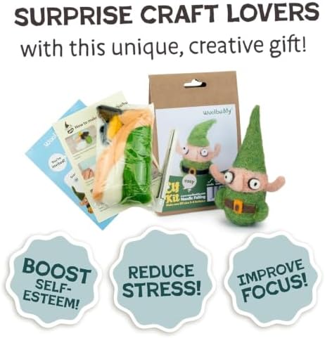 Woolbuddy Needle Felting Starter Kit (Elf) for Beginner & Adults with Tool - Image 3