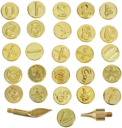 2sets Copper Woodworking Tool 26 Letters Set Craft Pyrography Soldering Iron Tip Writing Signing Wood Burning Project by Unknown