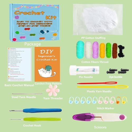 DIY Flower Crochet Kit for Beginners Animal Potted Plants Starter Knitting Kit Complete Learn to Crochet Pot for Adults Art Craft Supplies Gift with Step-by-Step Video Tutorials & Written Pattern - Image 3