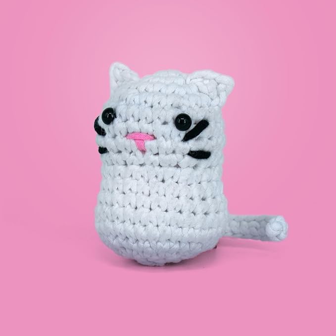 Selfiko Crochet Kit for Beginners – Complete Amigurumi Starter Pack with Pre-Started Magic Ring, Step-by-Step Video Tutorials & Simple Yarn – Learn to Crochet Easily (Meowko The Cat) - Image 3