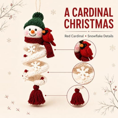 Crochet Snowman Spiral Ornament DIY Kit, Christmas Craft for Adults - Image 6