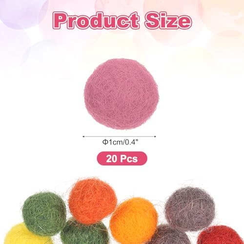PATIKIL Wool Felt Balls Beads Wool Felting Pom 1cm 10mm Pink for Home Decor DIY Crafts Handcrafts Project Pack of 20 - Image 2