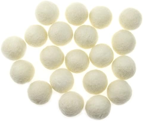 Zasy 30mm Needle Wool Felt Balls Foam Filled Wool Felt Pom Pom Home Decor DIY (White) - Image 3
