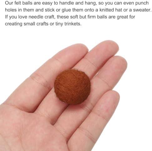 PATIKIL Wool Felt Balls Beads Wool Felting Pom 2cm 20mm Coffee Brown for Home Crafts Handcrafts Project DIY Pack of 5 - Image 4