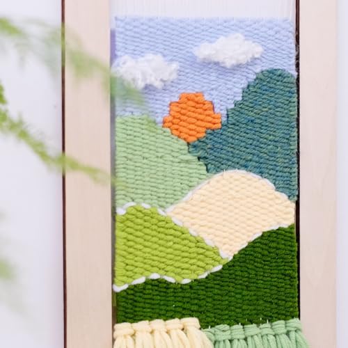 HAND U JOURNEY Weaving DIY Kit – 7.9"x11.8" Looms with Sticks, Yarn, Rope, and String All-in-One – Beginner-Friendly Craft Kit for Craft Lovers, Landscape Pattern - Image 5