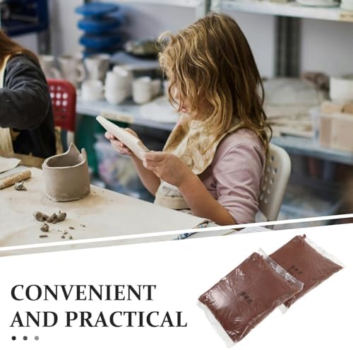 ERINGOGO 4 Bags Brown Pottery Clay Modeling Clay Set for Teens with Easy Shaping and Multi-use Features for DIY Craft Projects - Image 3