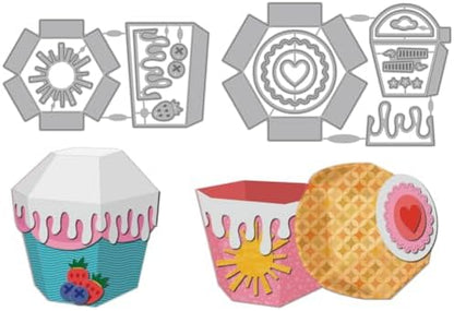 MAYJOYDIY 3D Cake Gift Box Dies - Carbon Steel - Die-Cutting Templates by MAYJOYDIY