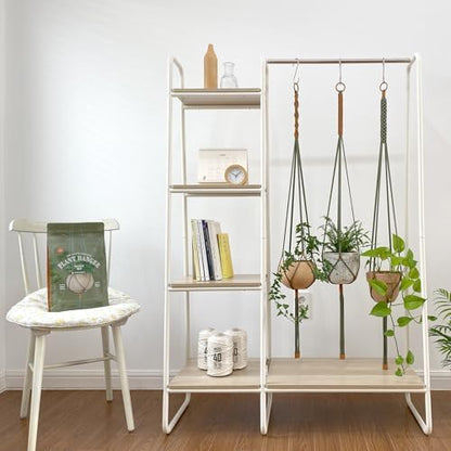 Macrame Kits for Beginners, 3 Set of Plant Hangers DIY Kit: Braided Polyester Ropes 50yds*5mm Forest Green, 20yds*2mm Burnt Orange, 60+Pcs Supplies with Step-by-Step Easy Instructions (GROR) - Image 2