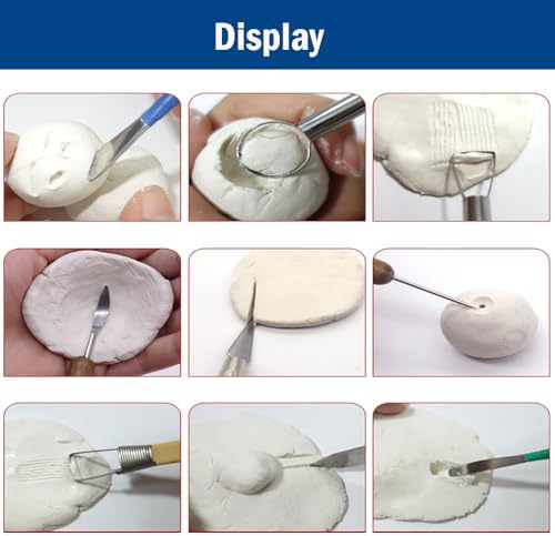 Clay Tools Sculpting for Polymer Air Dry Modeling Clay Beginners & Professionals Ideal for DIY Pottery & Ceramics Tools Double-Sided Polymer Carving Tools Kit (6) - Image 4