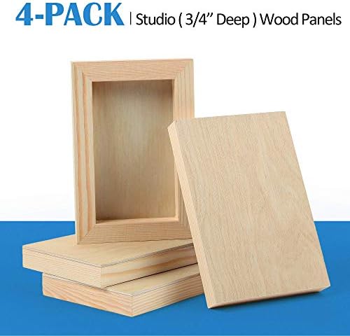 Falling in Art 4 Pack 4x6’’ Unfinished Birch Wood Panels Kit for Painting - Image 5