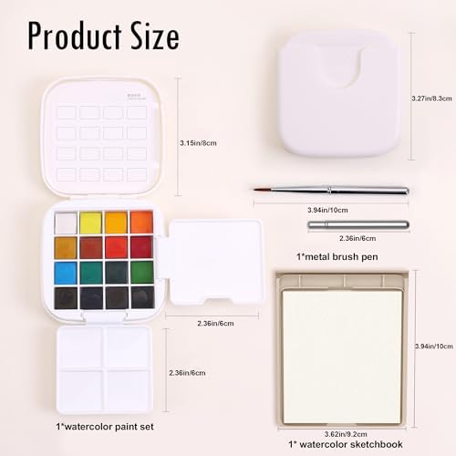 Mini Watercolor Paint Set, Compact Travel Art Kit with 16 Colors - Image 4