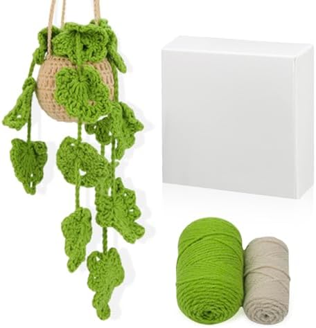 KyeeaDIY Crochet Kit for Beginners, Crochet Starter Kits, Hanging Potted Plants Knitting Crocheting Kits with Step-by-Step Video Tutorials, Complete Crochet Kit for Adults Decoration (Hanging Plants) by KyeeaDIY