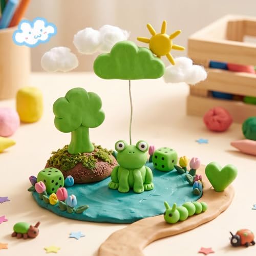 VioraWhite 40 Pcs 21 oz Air Dry Clay Bulk Modeling Clay,Green - Image 4