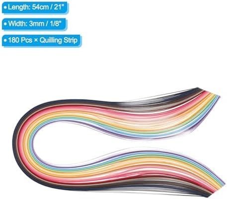 PATIKIL 180pcs Quilling Paper Strips Paper Flowers Quilling Kits 1/8"(3mm) Origami Paper for Adults Beginner Art Craft, 21"(54cm) 36 Colors - Image 2