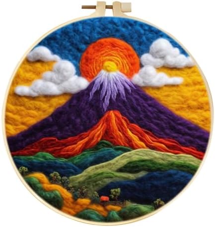 yesJRL Landscape Needle Felting Kits for Beginners, DIY Wool Felt Starer Needle Felt Set with Accessories for Home Decoration (Yellow) by yesJRL