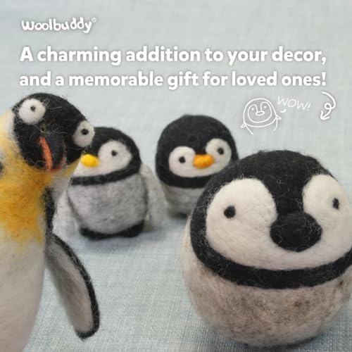 Woolbuddy Needle Felting Starter Kit (Penguin) for Adults with Tool & Guide - Image 3