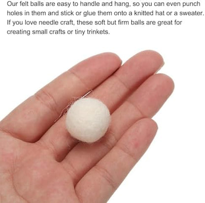 PATIKIL Wool Felt Balls Beads Wool Felting Pom 2cm 20mm White for Home Decor DIY Crafts Handcrafts Project Pack of 20 - Image 4