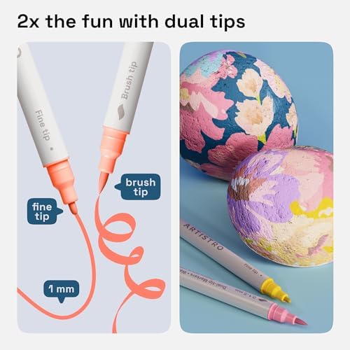 ARTISTRO 24 Pastel Dual-Tip Acrylic Paint Marker Pens for Drawing - Image 2