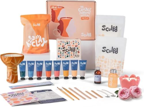 Sculpd Candle Making Kit, 2 Candles, Peony Rose Fragrance, Earth Tones by Sculpd