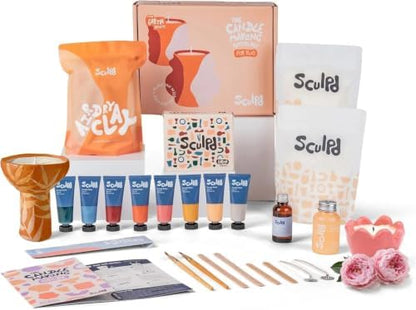 Sculpd Candle Making Kit, 2 Candles, Peony Rose Fragrance, Earth Tones by Sculpd