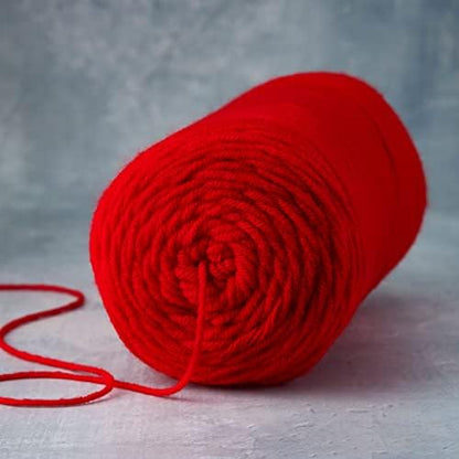 Soft Classic Solid Yarn by Loops & Threads - Solid Color Yarn for Knitting, Crochet, Weaving, Arts & Crafts - Bright Red, Bulk 12 Pack - Image 2