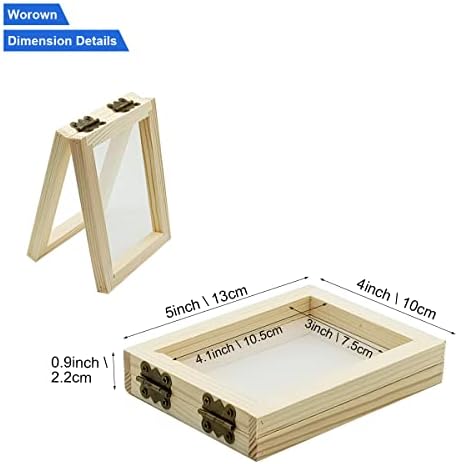 Worown A7 Paper Making Screens, Small Wooden Papermaking Mould & Deckle, (4 x 5 Inch) Paper Making Frames for DIY Craft and Dried Flower Handcrafts - Image 2