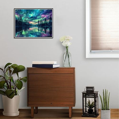 Hutarosl Paint by Numbers for Adults-Aurora Paint by Number Canvas for Adults,Starry Sky Paint by Number Adult,Aurora DIY Oil Painting Kits for Gifts Home Decor 16x20in - Image 3