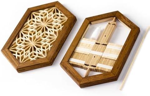 DIY Wall Decor kumiko kit. No Need to Cut and Ready to Assemble. Wall Decor with Pattern - Kawari yae zakura. Handmade Japanese Art. Craft kit - Image 3