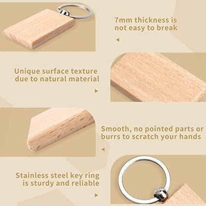 20 Pieces Blank Wooden Key Chain - Image 3