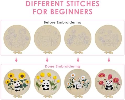 TINDTOP Embroidery Kit for Adult, Panda Embroidery Practice Kits - Image 3
