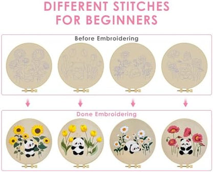 TINDTOP Embroidery Kit for Adult, Panda Embroidery Practice Kits - Image 3