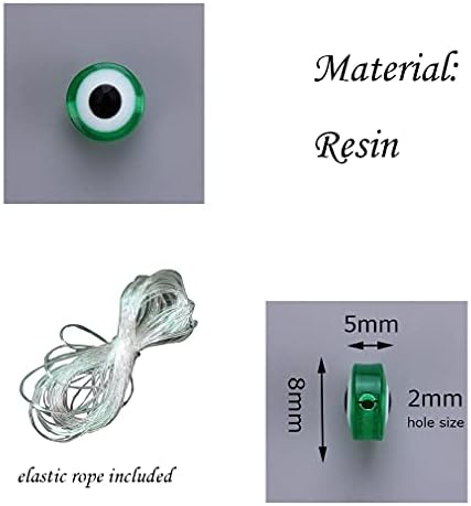 200pcs Evil Eye Beads Green Resin Lampwork Beads for DIY Jewelry Bracelet Ring Necklace Amulet Decoration Craft Making (Green) - Image 3