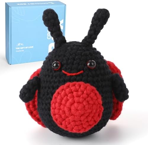 CrochetBox Ladybug Crochet Kit for Beginners, Easy Craft for Adults by CROCHETBOX