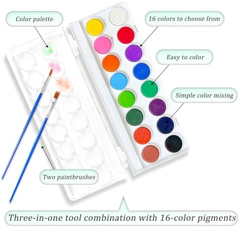Watercolor Workbooks, 16 Colors Water Color Books Paint Set for Adults, Watercolor Coloring Book for Beginners, Water Color Workbook, 15 Beautiful Paintings for Beginners (Ocean Animals) - Image 4