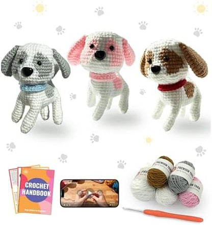 PAITIN Crochet Starter Kit – Easy DIY Craft Set for Adult Beginners, Handmade Yarn Art Project with Video Guidance (Beagle) by PAITIN