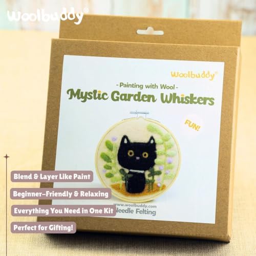Woolbuddy Wool Painting Felting Hoop Kit (Mystic Garden) for Beginner Adult - Image 2