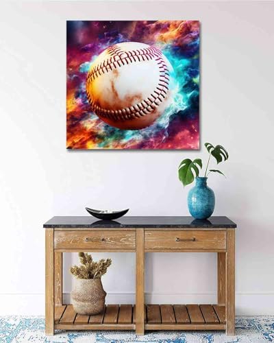TOCARE Framed Paint by Numbers Kit for Adults Beginners& Kids Ages 8-12, 12x12inch Baseball Paint by Number with Frame,Cartoon Sports Baseball Paint by Numbers Framed Canvas (Without Easel) - Image 7