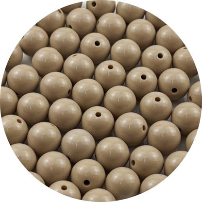 60pcs Acrylic Round Beads for Crafts 14mm Resin Candy Color Spacer Beads with Hole for Jewelry Making Sewing Crafts Decoration Necklaces Bracelets Earrings Supplies(Light Brown) by Unknown