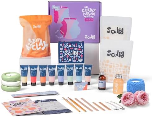 Sculpd Candle Making Kit, 2 Candles, Peony Rose Fragrance, Pastel Tones by Sculpd