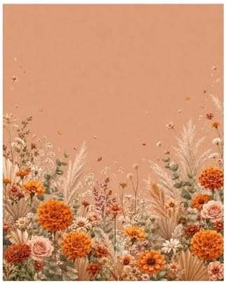 Bozfoxa Paint by Numbers Kit for Adults Beginner Orange Floral Edge by Unknown