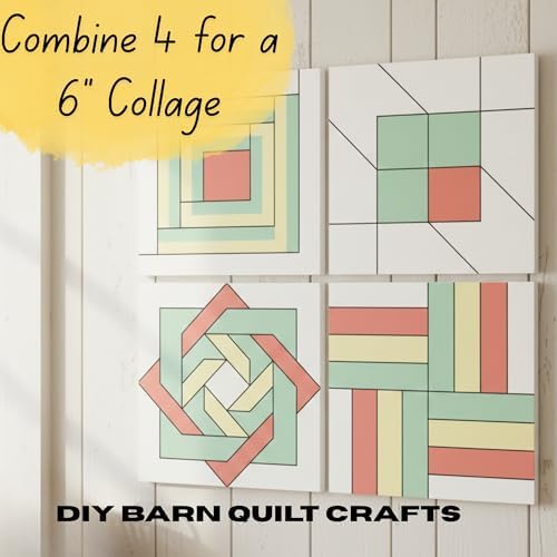 Large Flower Barn Quilt Coasters, 3 Inch Set of 4, Unfinished Wood Kit - Image 5