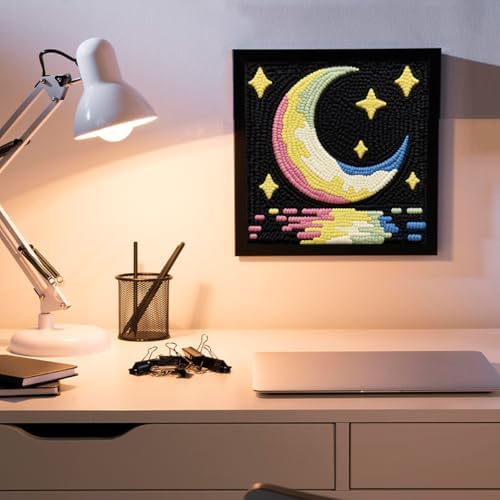DOODLREAM Moon Starry Sky DIY Punch Needle Embroidery Kit for Beginner - Image 6