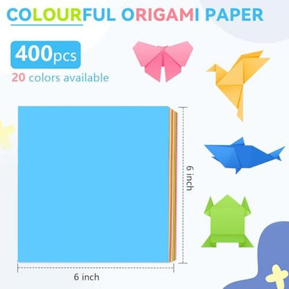 SenseYo 400 Sheets Origami Paper Kit for Easy Fold Paper Beginner, 20 Colors 6 Inch x 6 Inch - Image 2