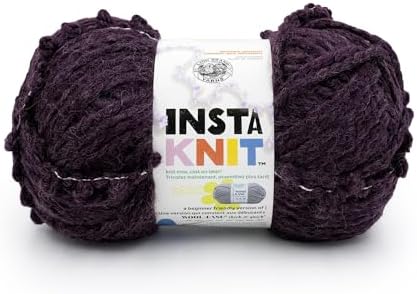 Lion Brand Yarn InstaKnit Beginner Yarn for Knitting, Plum Luck, 1 Pack by LionBrandYarn