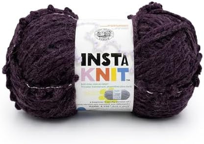 Lion Brand Yarn InstaKnit Beginner Yarn for Knitting, Plum Luck, 1 Pack by LionBrandYarn